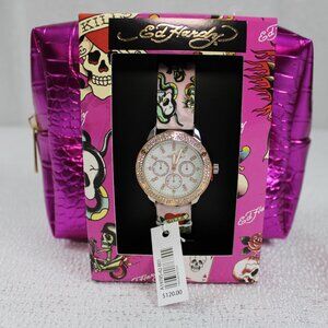 NWT Ed Hardy Women Watch & Bag set Y2K Pink (Original Price $120.00)